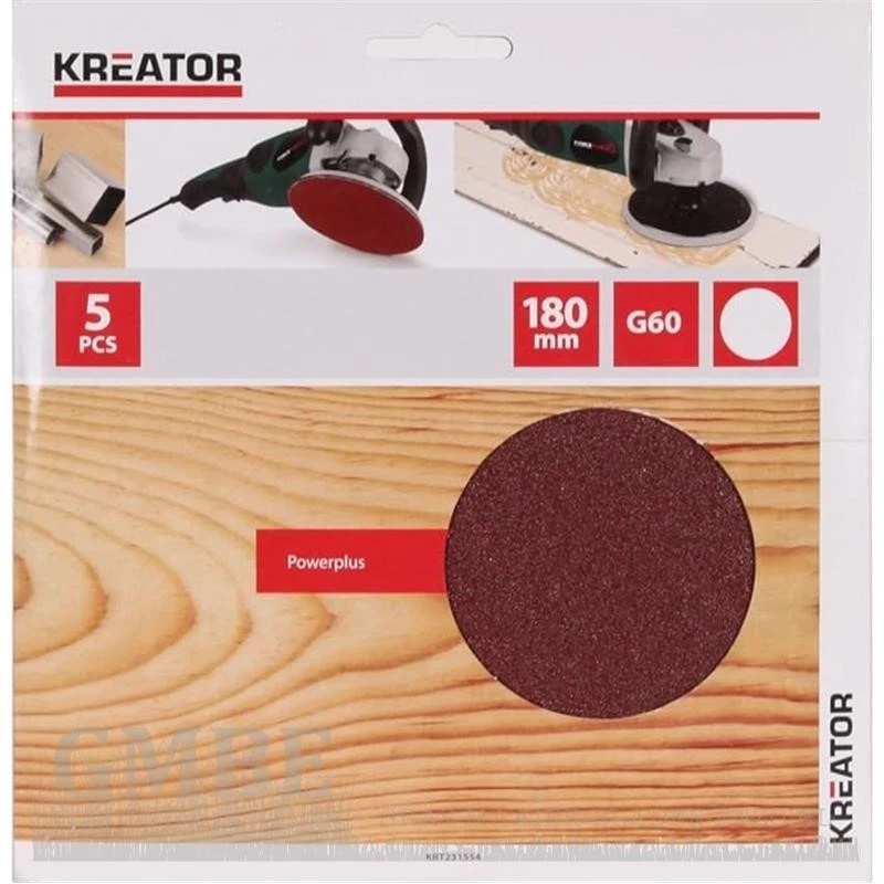 Sandpaper angle polisher Ø 180mm - K60 - 5 pcs.Kreator