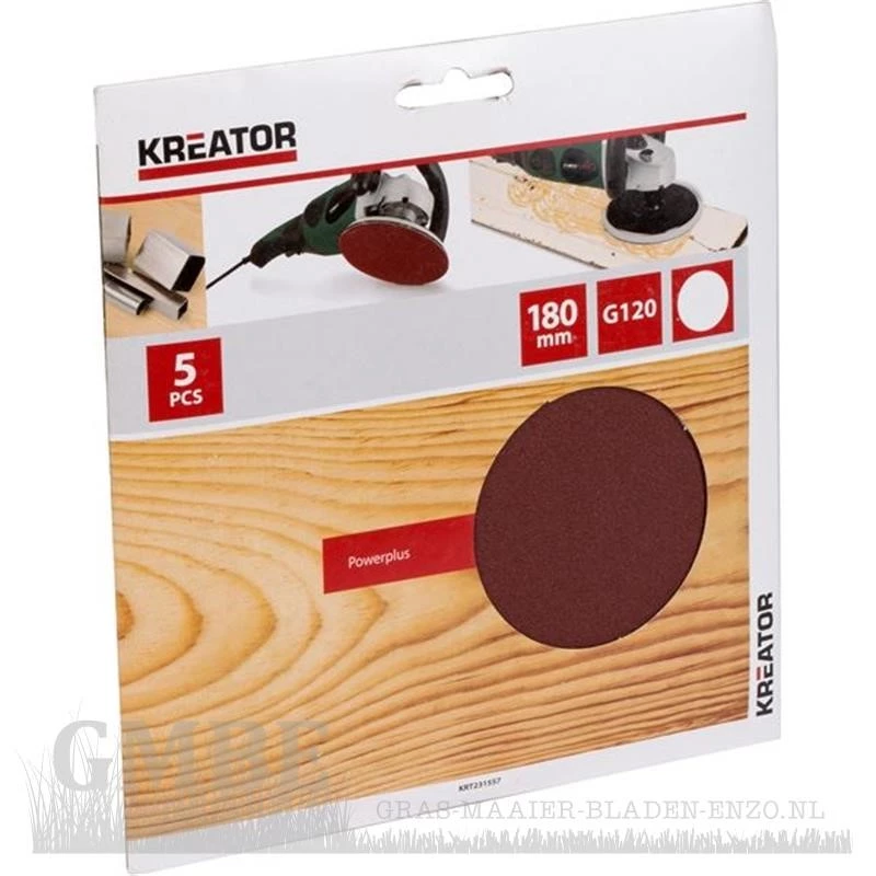 Sandpaper angle polisher Ø 180mm - K120 - 5 pcs.Kreator