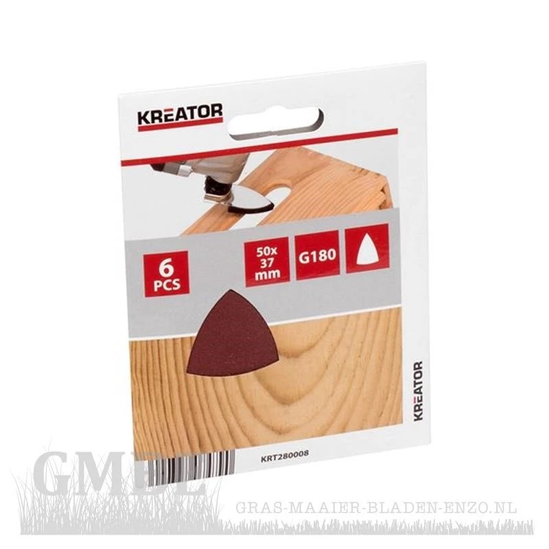 Schuurpapier driehoekig 50x37mm - K180 - 6 st.Kreator