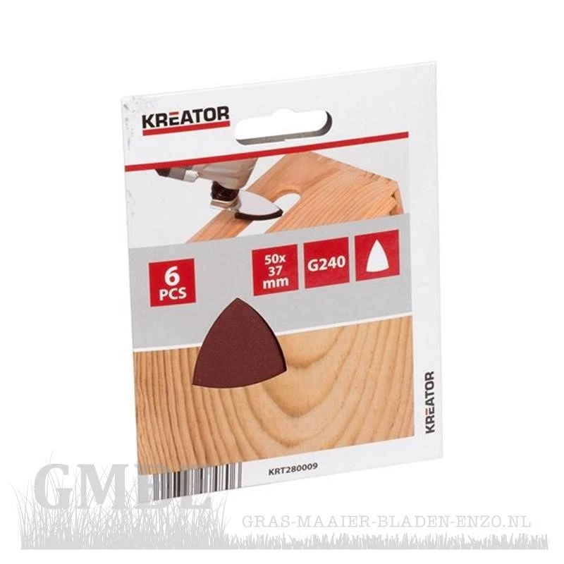 Schuurpapier driehoekig 50x37mm - K240 - 6 st.Kreator