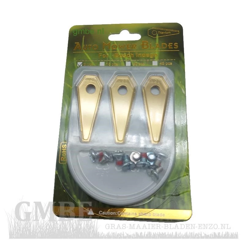 Titanium coated robot maaiermessen voor Worx 9 stuks
