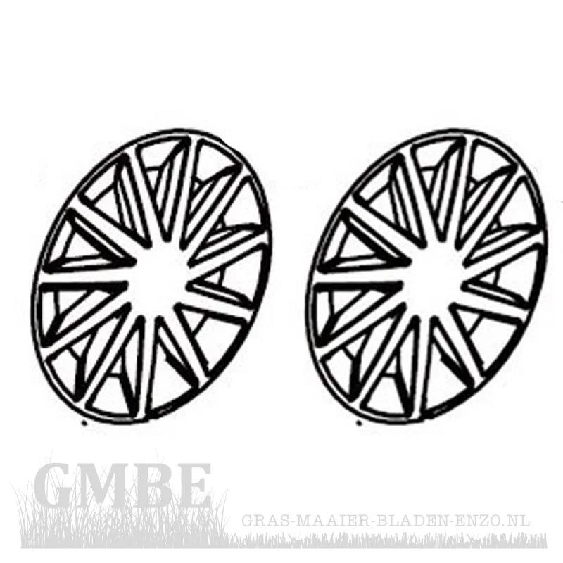 Rear wheel covers (2 pieces) for Ferrex R800 Easy + / Florabest FMR 600 A1 / Garden Feelings R800 Easy