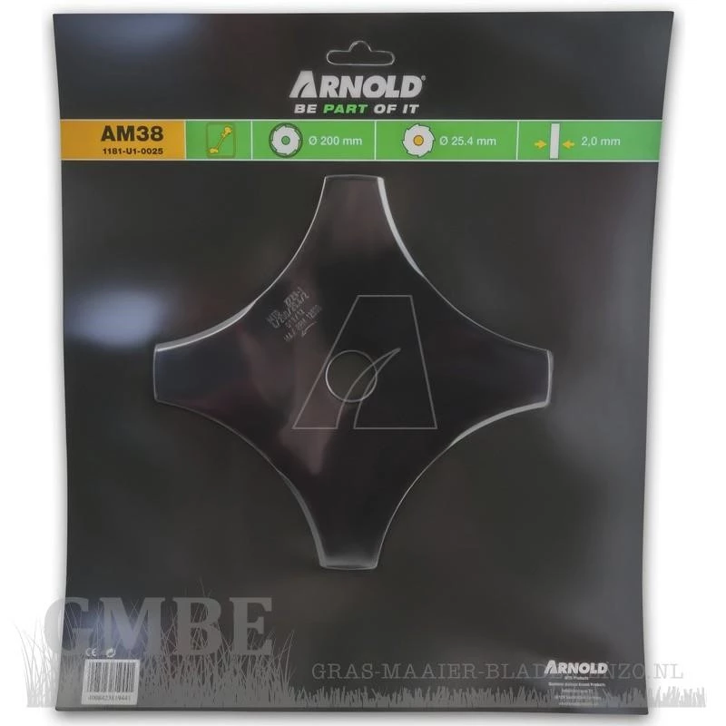 4 tooth blade 20cm for brush cutter with 25.4 mm center hole 2,0mm thick