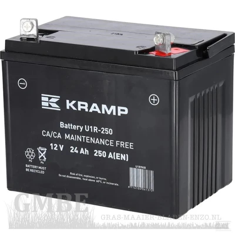 Geschlossene Batterie 12V 24Ah 250A für Aufsitzmäher