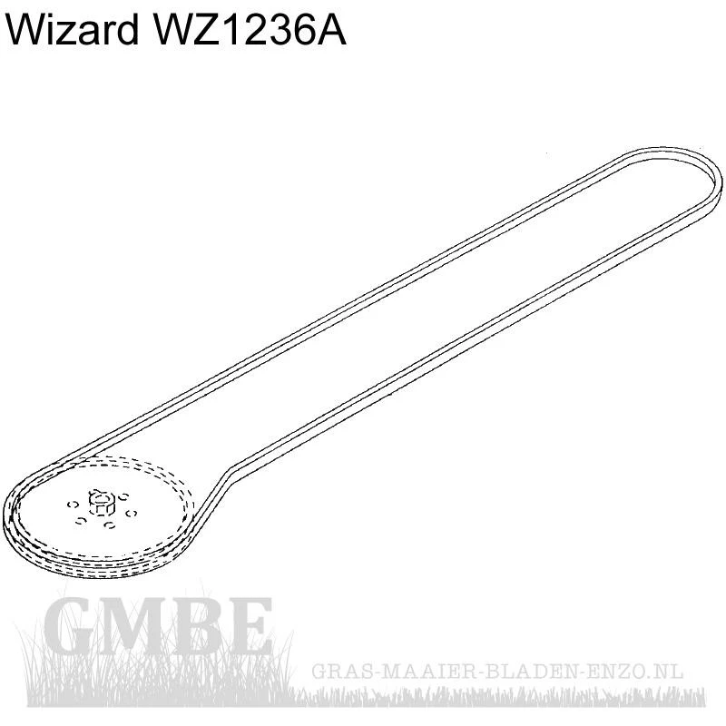 Drive belt from engine to cutting deck for Bricobi BA12R38A and engine to rear axle for Wizard WZ1236A