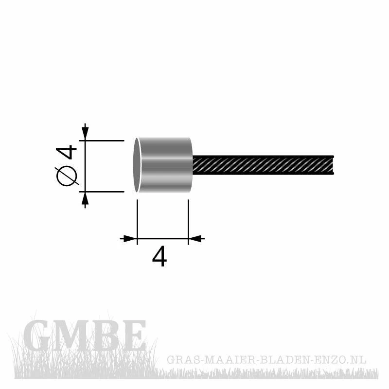 Binnen kabel met cylindervorm Ø 4x4mm Lengte: 2500mm, Ø: 1,5mm