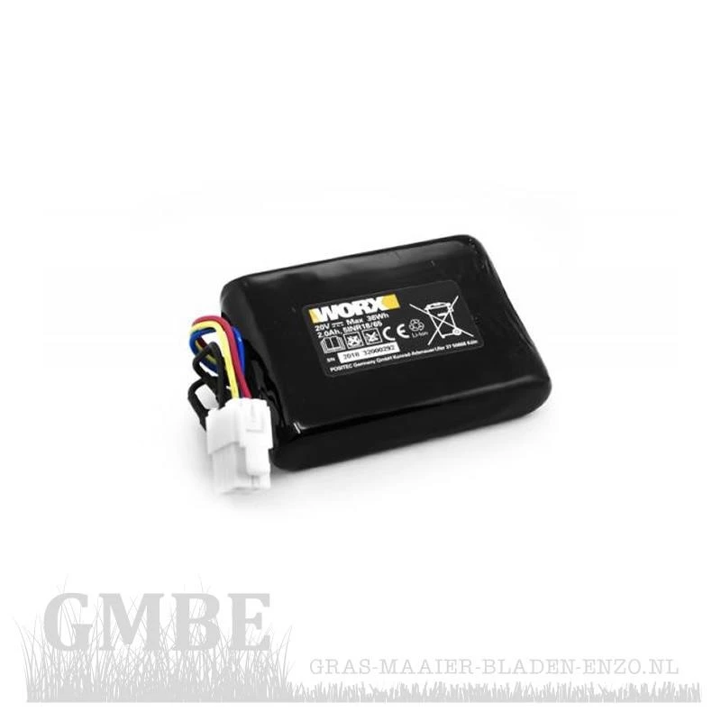 Original Worx Battery (Li-ion, 2.0Ah, 20V max 36W) for Landroid S300 / Landroid S 390m2 / Landroid S450i